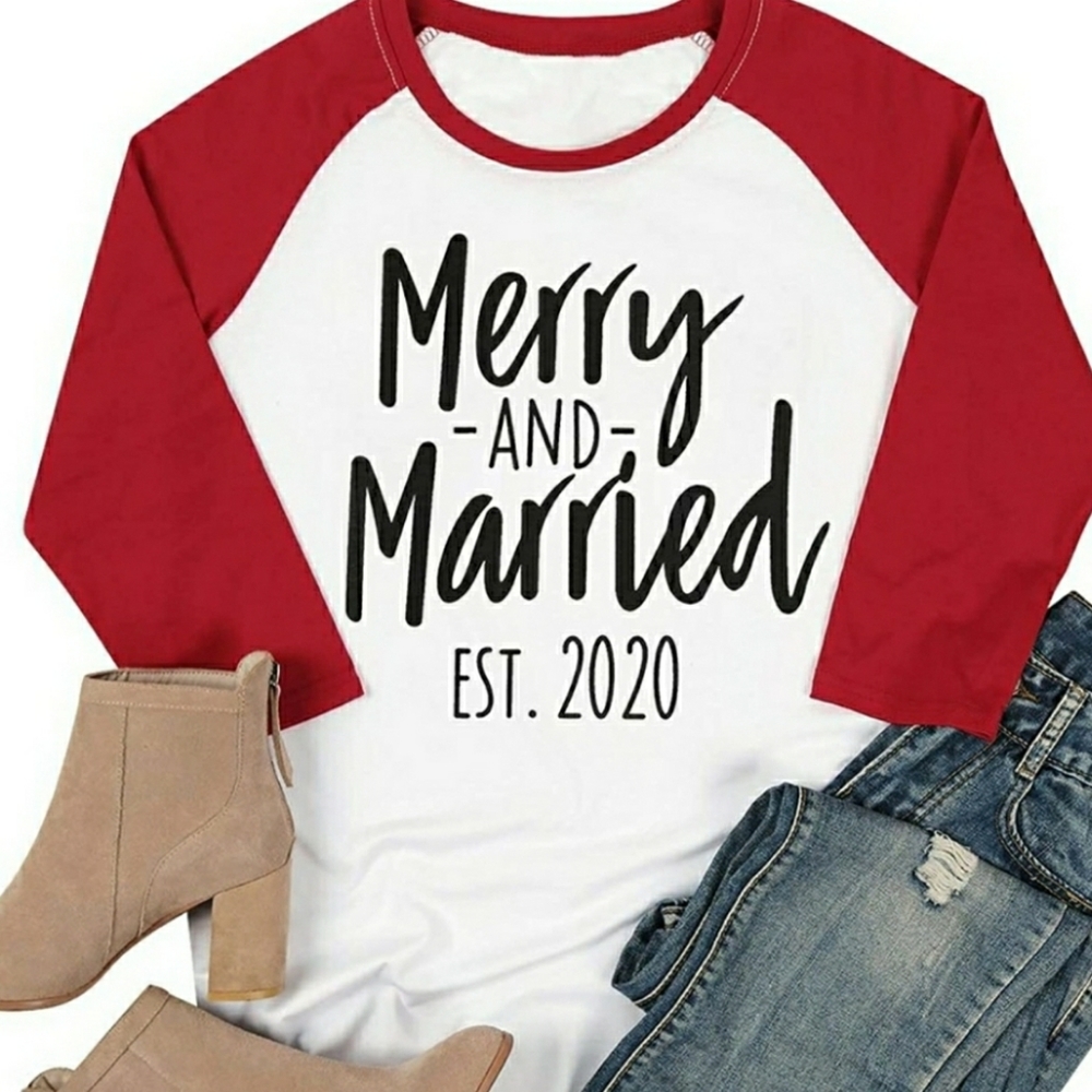 Merry and Married Est. 2020 Tee